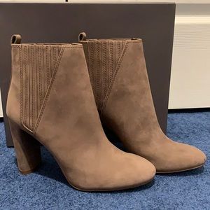 Vince Camuto Dark Tan Suede Heeled Booties